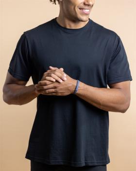 Preview: Doppeltes hellblaues Armband aus italienischem Nappaleder mit versilberter Oberfläche - Duo Light Blue